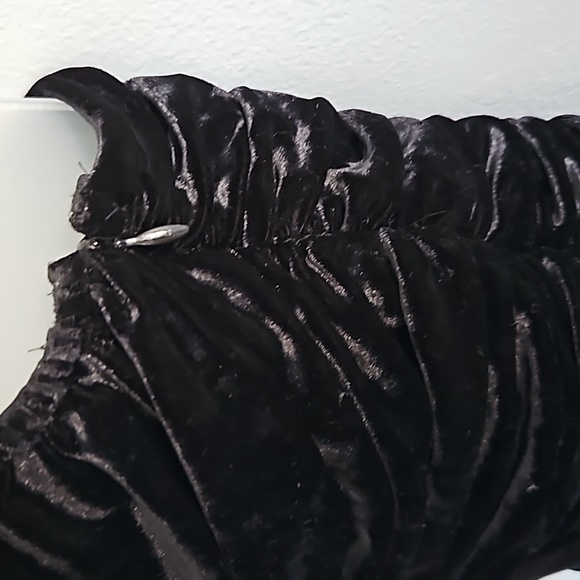 BEBE Cami Camisole Black Velvet Adjustable Spaghetti Straps - Picture 3 of 5